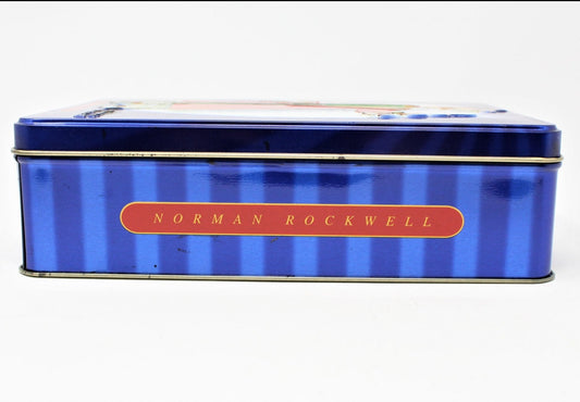 Gift Tin / Cookie Tin, Norman Rockwell, Christmas Morning, Snickers Advertising
