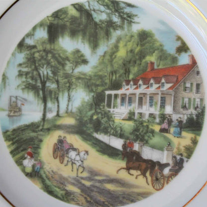 Decorative Plate, Bing & Grondahl, Currier & Ives, Home on the Mississippi, Vintage, SOLD