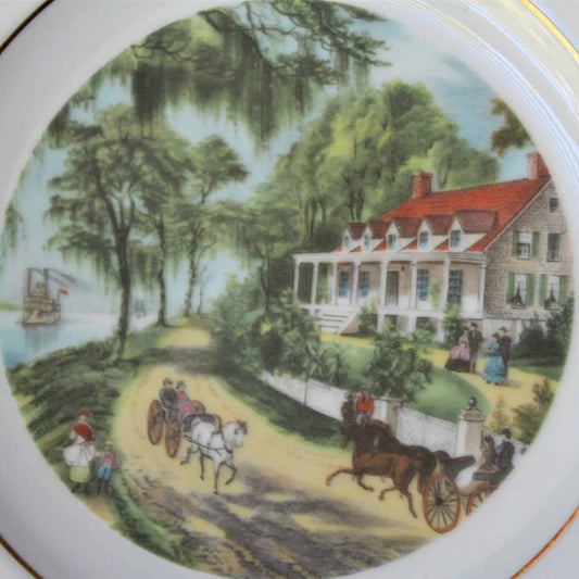 Decorative Plate, Bing & Grondahl, Currier & Ives, Home on the Mississippi, Vintage, SOLD