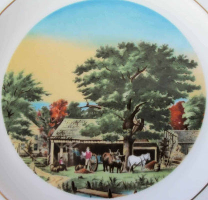 Decorative Plate, Bing & Grondahl, Currier & Ives, Autumn in New England, Vintage