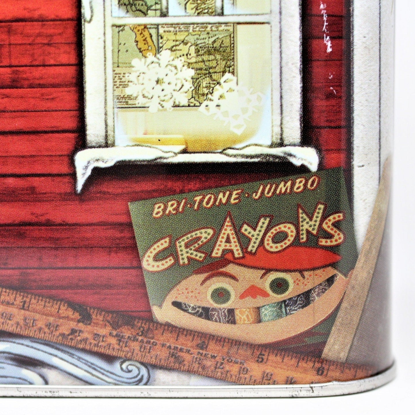 Gift Tin / Tin Box, Walnut Street School Tin, Bri-tone Crayons, Vintage