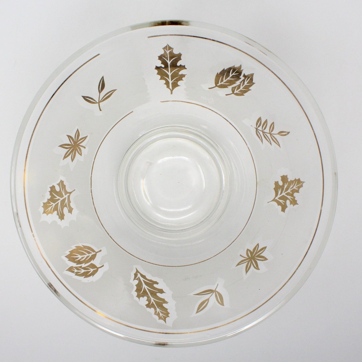Bowl, Starlyte, Golden Foliage, Frosted Glass, Vintage