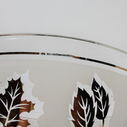 Bowl, Starlyte, Golden Foliage, Frosted Glass, Vintage