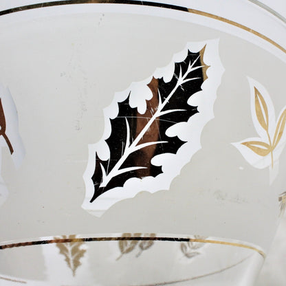 Bowl, Starlyte, Golden Foliage, Frosted Glass, Vintage