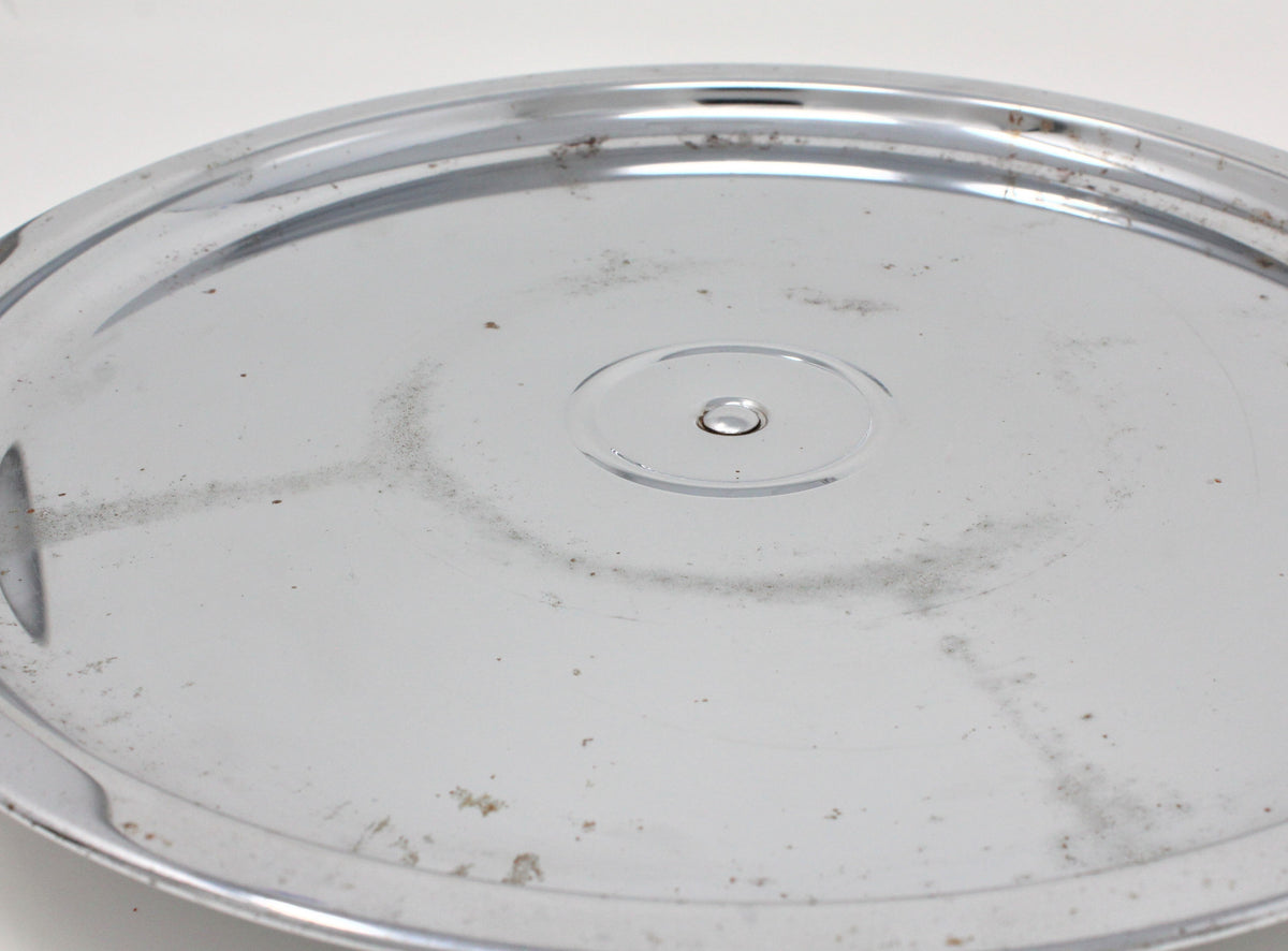 Lazy Susan: Kromex Chrome Plated Divided Serving Tray with Glass Inserts, USA, Vintage 1957 - SOLD