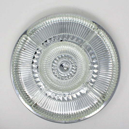 Lazy Susan: Kromex Chrome Plated Divided Serving Tray with Glass Inserts, USA, Vintage 1957 - SOLD
