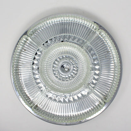 Lazy Susan: Kromex Chrome Plated Divided Serving Tray with Glass Inserts, USA, Vintage 1957 - SOLD