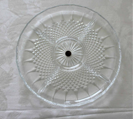 Divided Relish Tray, Cristal D'Arques-Durand, Longchamps, 12" Vintage