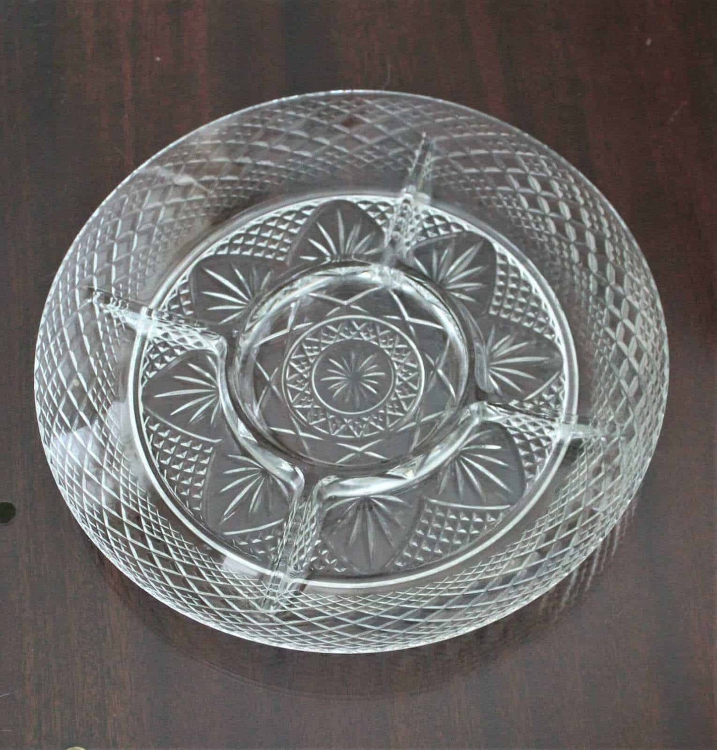 Divided Relish Plate, Luminarc, Antique Clear, Vintage