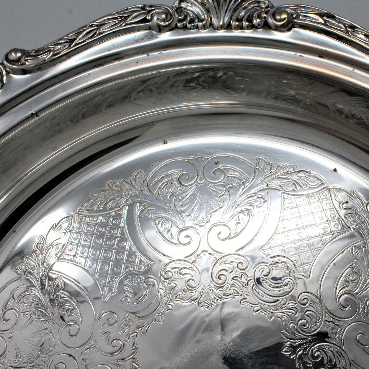 Pie Server, Sheridan Silver Co, English Scroll, Silver Plate Tray, 12", Vintage