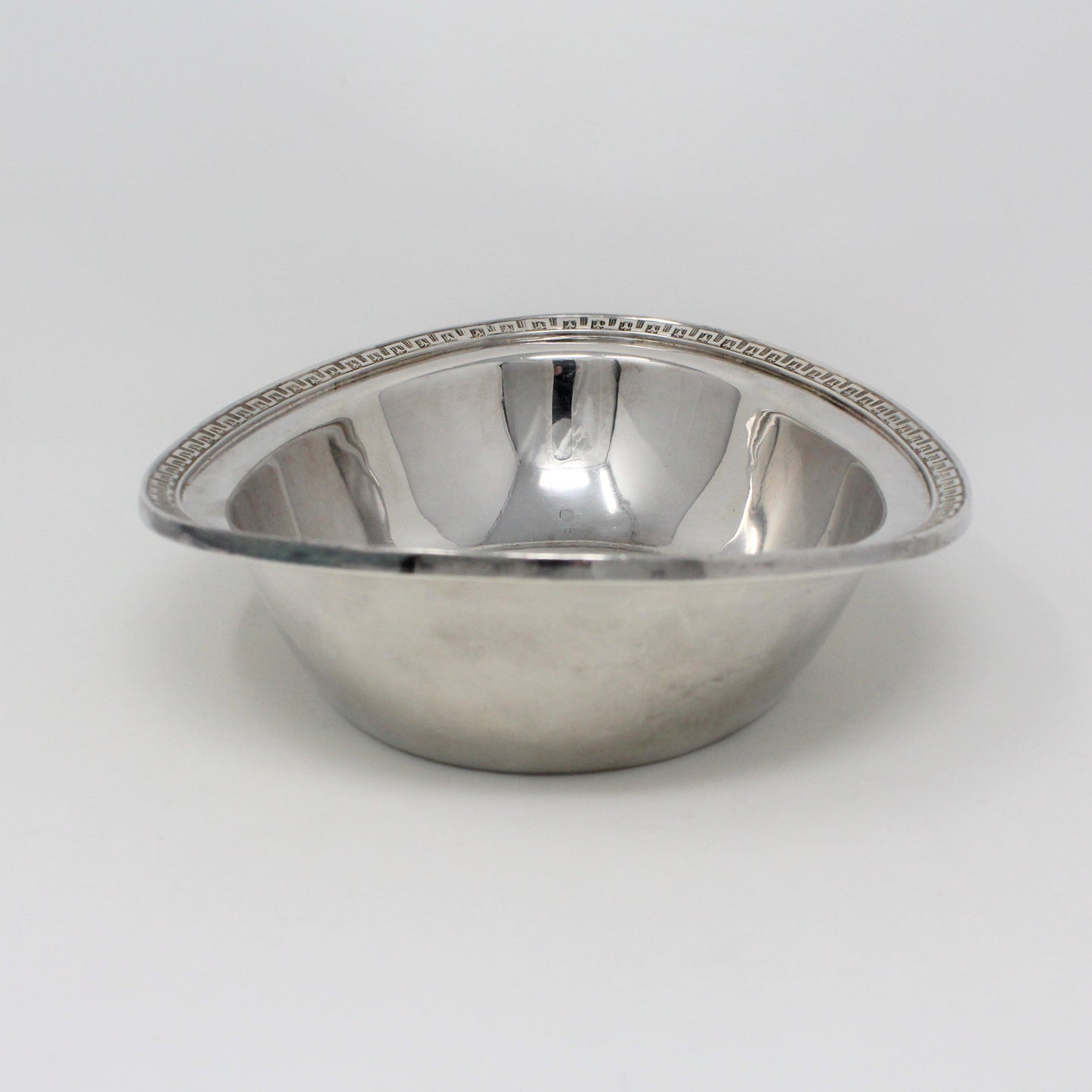 Bowl, Silverplate Hotelware, Greek Key Pattern, Orrington Hotel, Silver Soldered, Antique