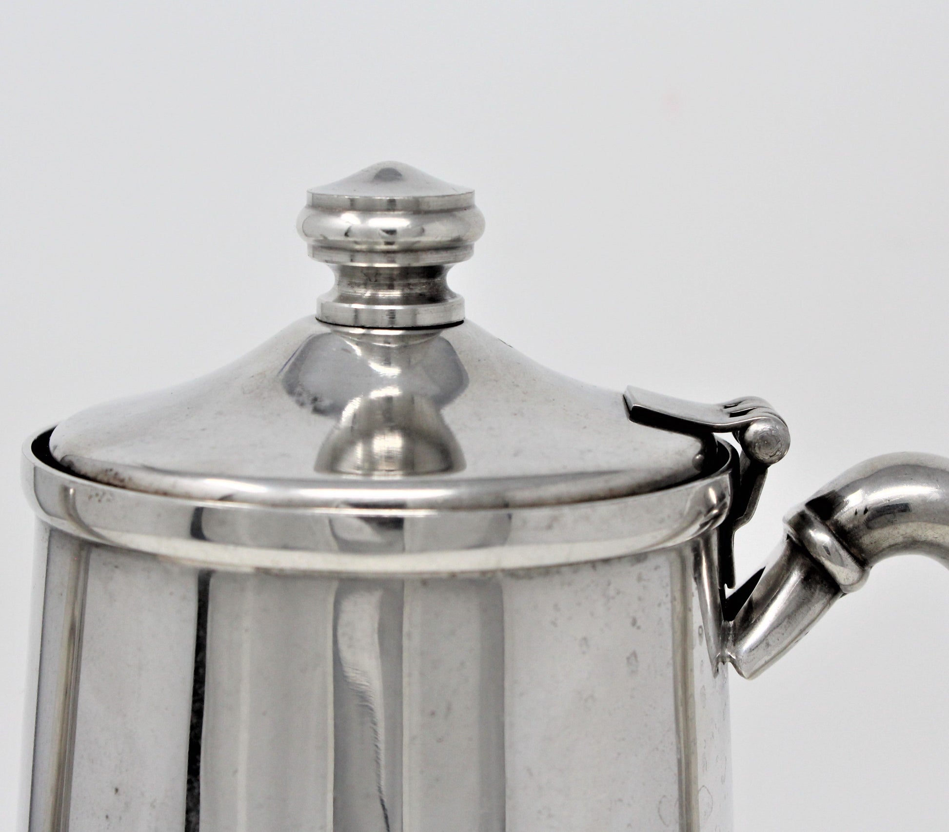 Vintage Large Aluminum Coffee Pot 1 Liter Tea Pot Silver