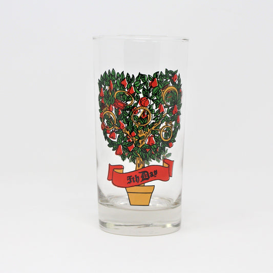 Glass Tumbler, Libbey, 12 Days of Christmas, 5 Gold Rings, Vintage, SOLD
