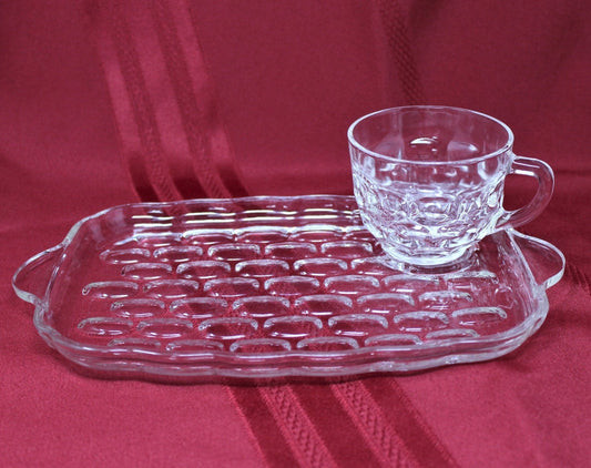 Snack Sets, Federal Glass, Yorktown / Colonial, Set of 4, Vintage