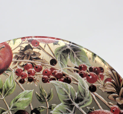 Gift Tin / Cookie Tin, Holiday Partridge on a Pear Tree, Round, Vintage
