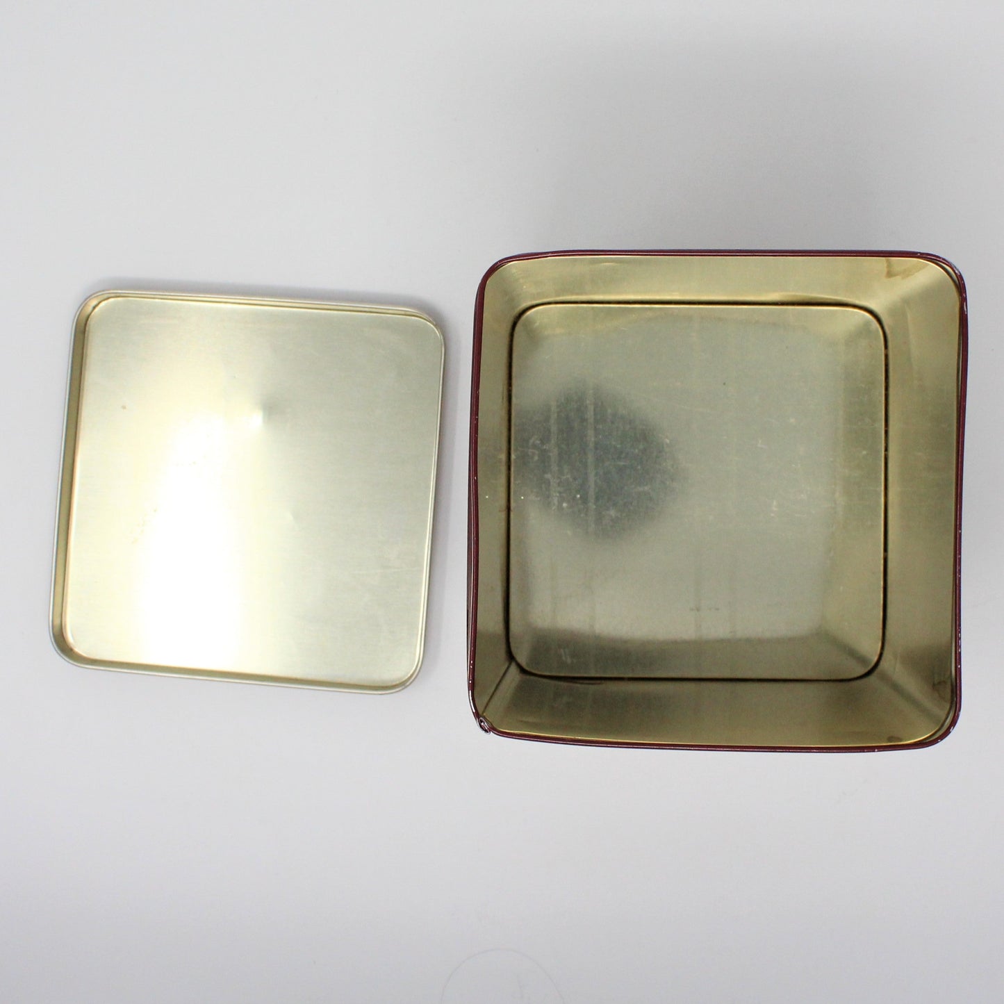 Gift Tin / Candy Tin, Christmas Victorian Children, Square, 5" Tall
