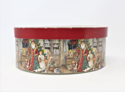 Gift Box / Storage Box, Christmas Victorian St. Nicholas, Oval Cardboard