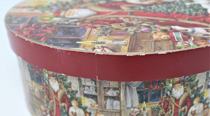 Gift Box / Storage Box, Christmas Victorian St. Nicholas, Oval Cardboard