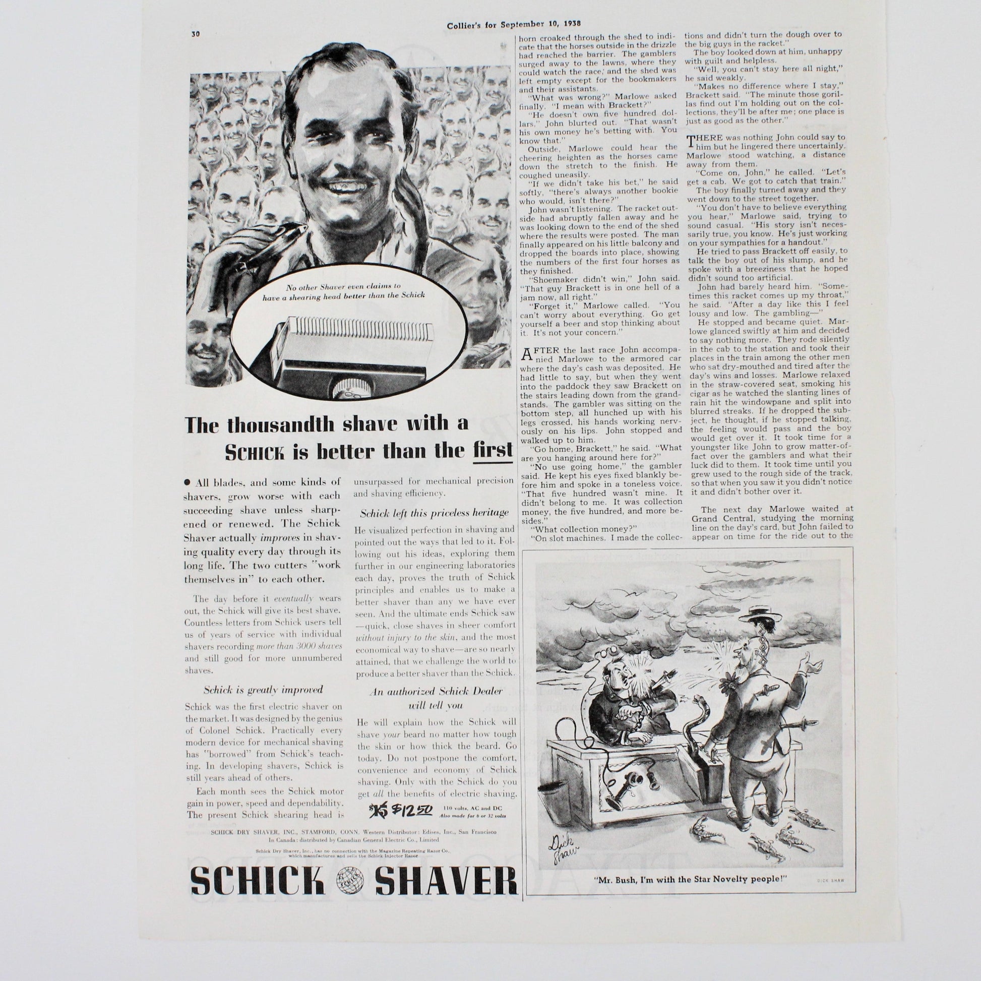 Vintage Schick Shaver advertisement 1938