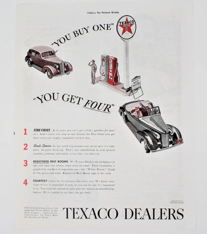Vintage Texaco Advertisement 1938, vintage cars