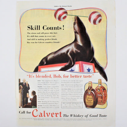 Vintage advertising, Calvert Whiskey 1938