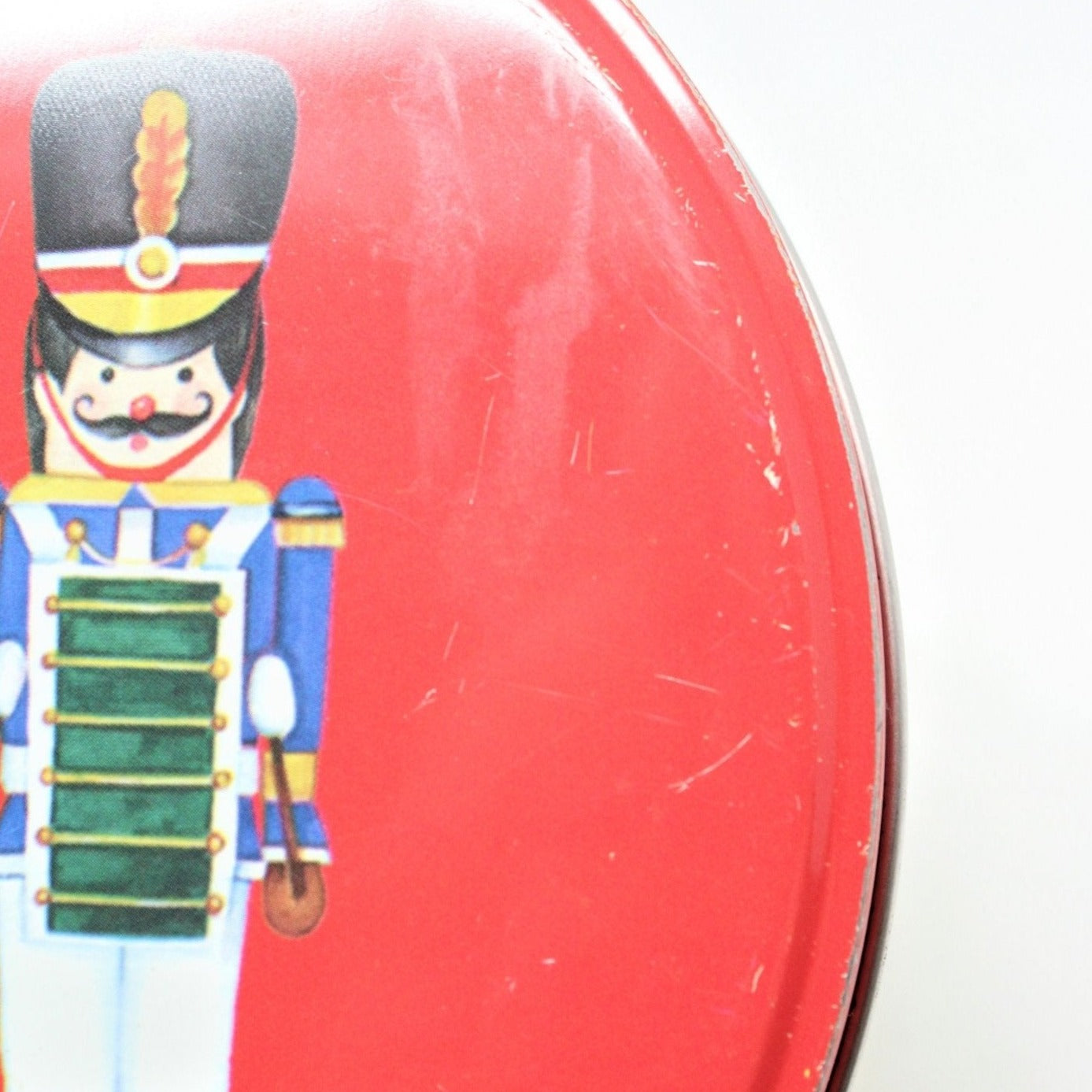 Gift Tin / Cookie Tin, Christmas Toy Soldiers, Round, Vintage