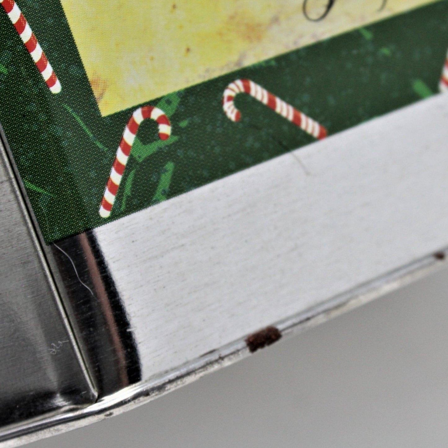 Gift Tin / Cookie Tin, Joy Teddy Bear & Candy Canes, Square