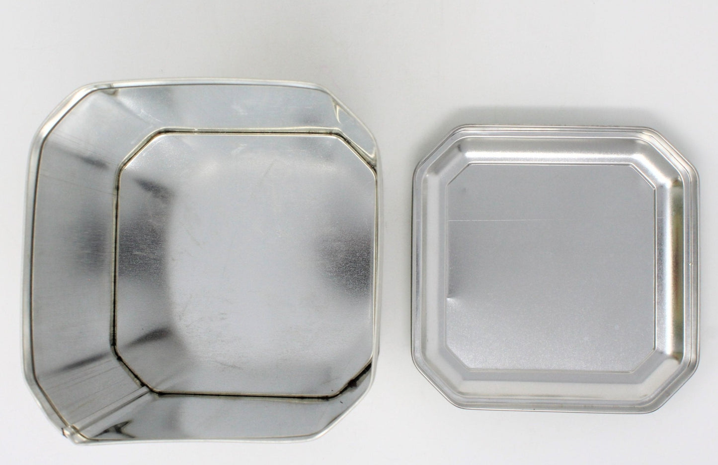Gift Tin / Cookie Tin, Joy Teddy Bear & Candy Canes, Square