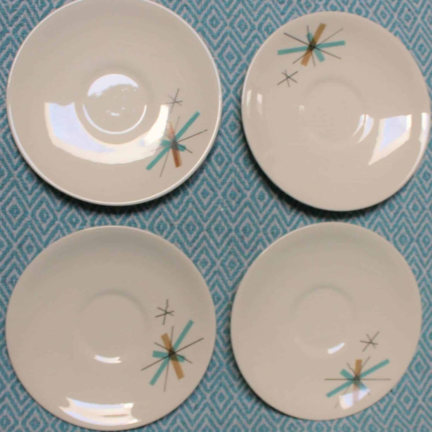 Saucers, Salem China, North Star, MCM, Set of 4, Vintage