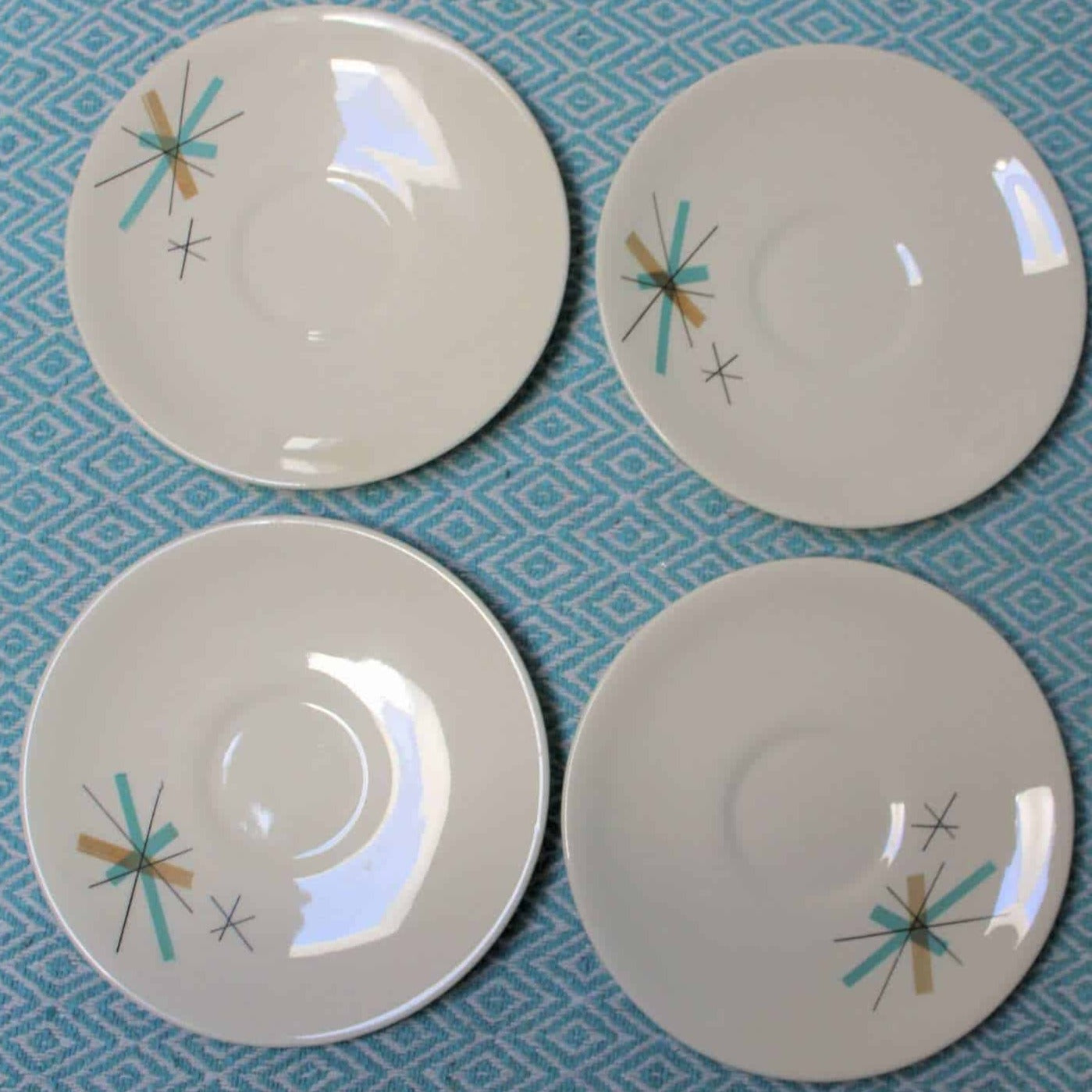 Saucers, Salem China, North Star, MCM, Set of 4, Vintage