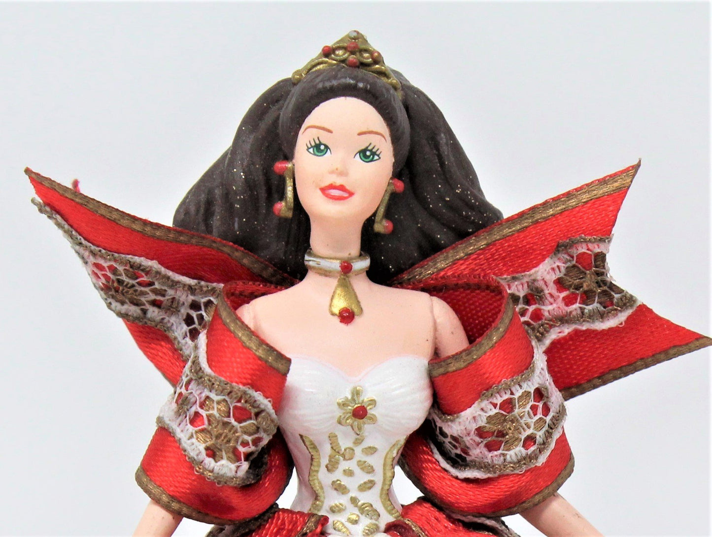 Ornaments, Hallmark, Holiday Barbie #5, Red Dress, 1997