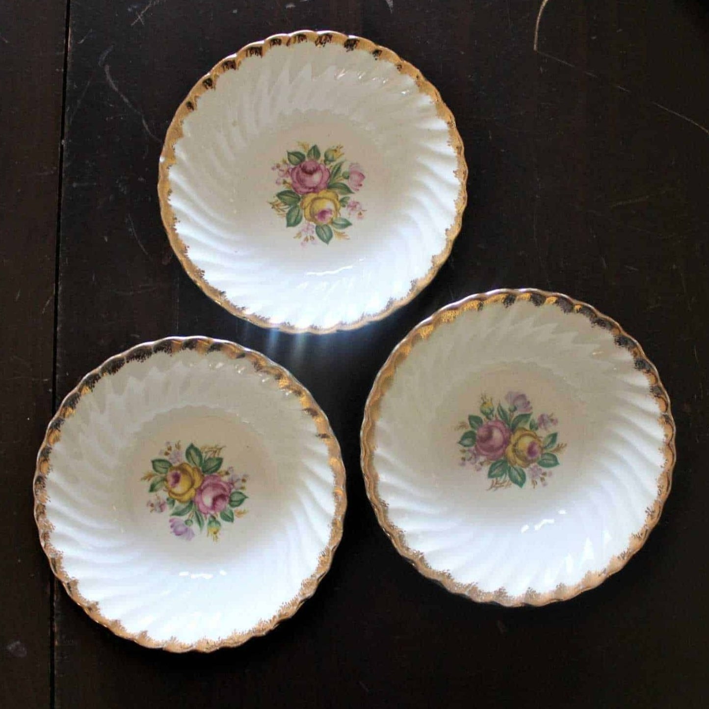 Fruit / Dessert Bowls, Royal China, Quban Royal, Set of 3, Vintage