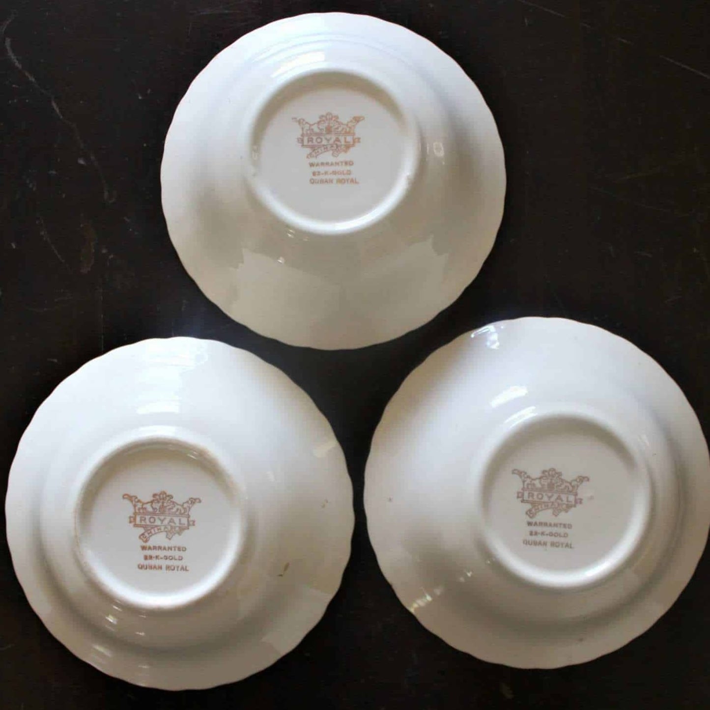 Fruit / Dessert Bowls, Royal China, Quban Royal, Set of 3, Vintage