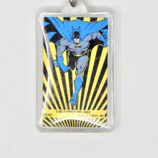 Keychain, DC Comics, Batman Running, Acrylic Key Chain 1982, Vintage, NOS RARE