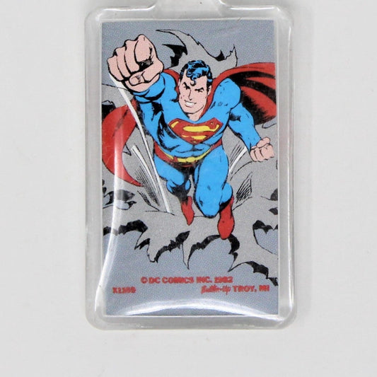 Keychain, DC Comics, Superman, Acrylic Key Chain 1982, Vintage, NOS RARE