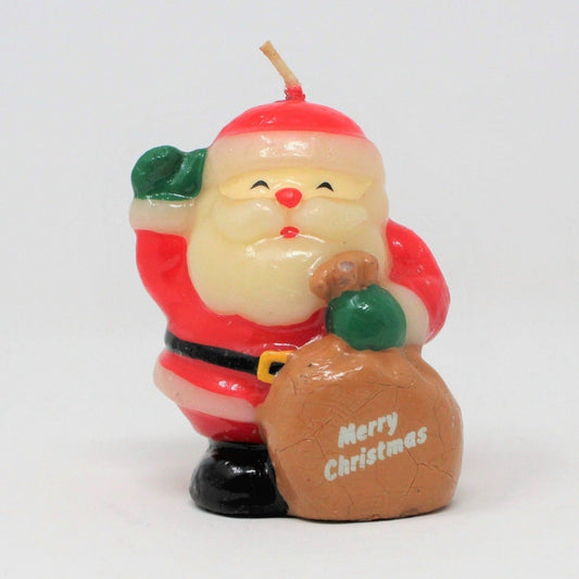 Candle, Russ Berrie, Figural Santa Shaped Christmas Candle, Vintage