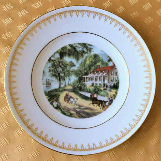 Decorative Plate, Bing & Grondahl, Currier & Ives, Home on the Mississippi, Vintage