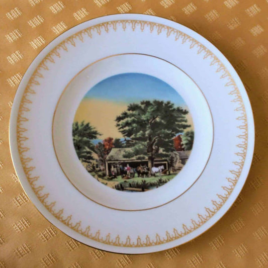 Decorative Plate, Bing & Grondahl, Currier & Ives, Autumn in New England, Vintage